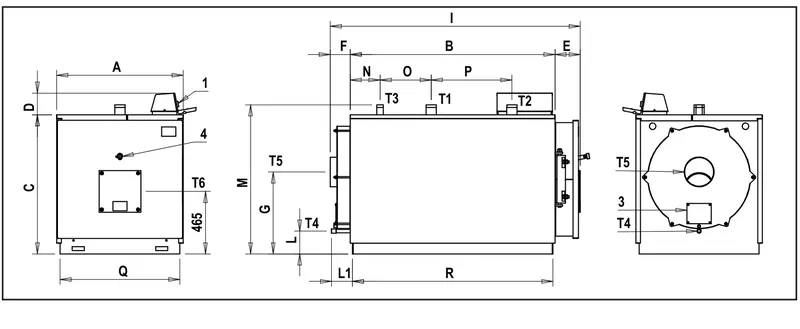 MEGA PREX N 525 N — габаритный чертёж